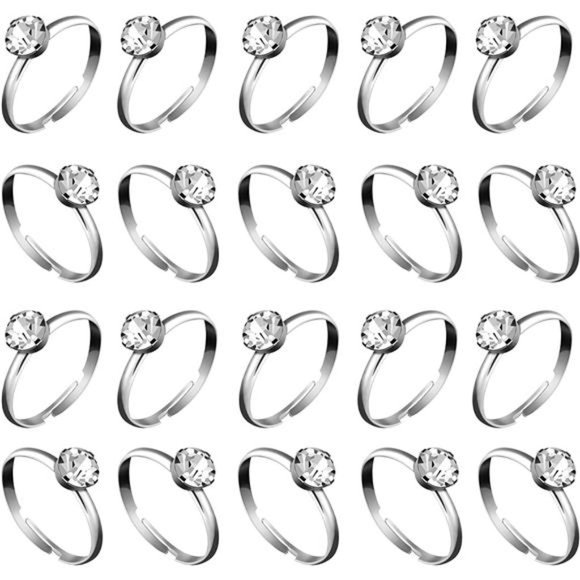 36 Packs Diamond Engagement Rings Bridal Shower Rings for Wedding Table Decor - Picture 1 of 6